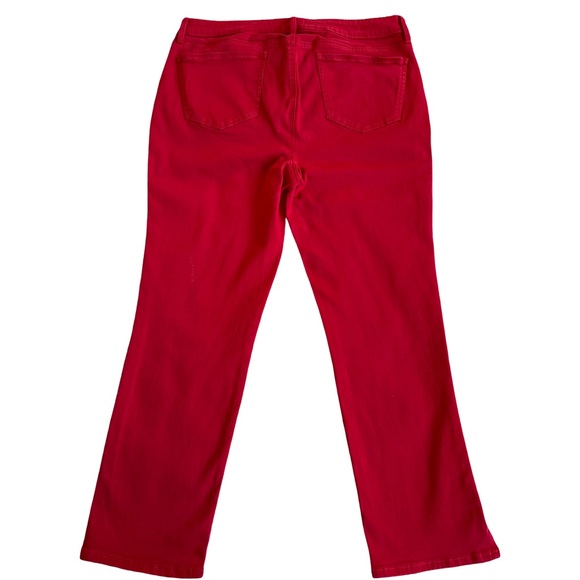 NYDJ Red High-Rise Ankle Jeans 12 Rivet Slit - Picture 2 of 7